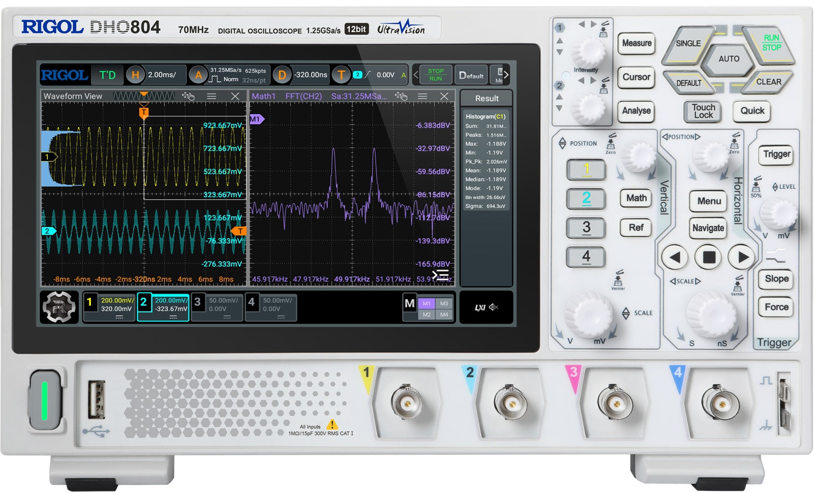 Rigol DHO804 70MHz 4CH 1.25 GS/s Oscilloscope – EEVblog Store